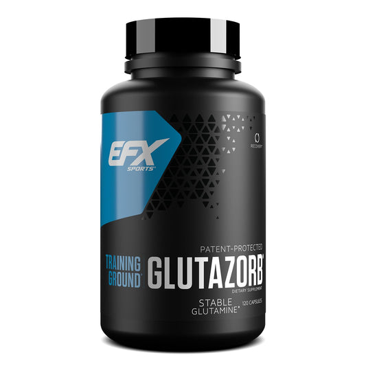 Front view of EFX Training Ground Glutazorb Caps bottle