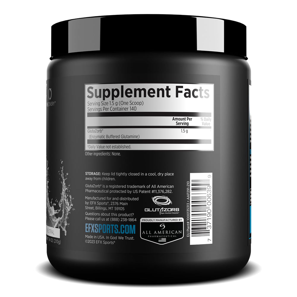 Glutamine powder dissolving in water showing stability