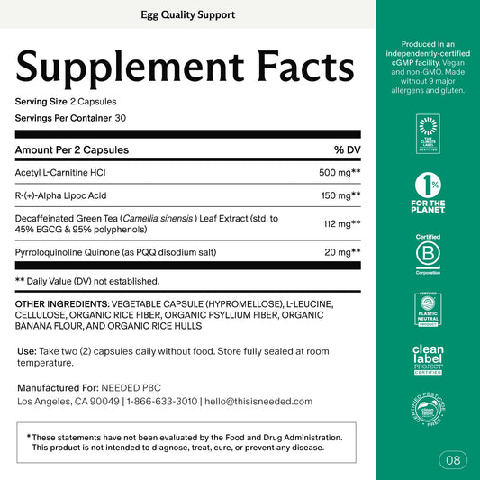 Egg Quality Support capsules close-up