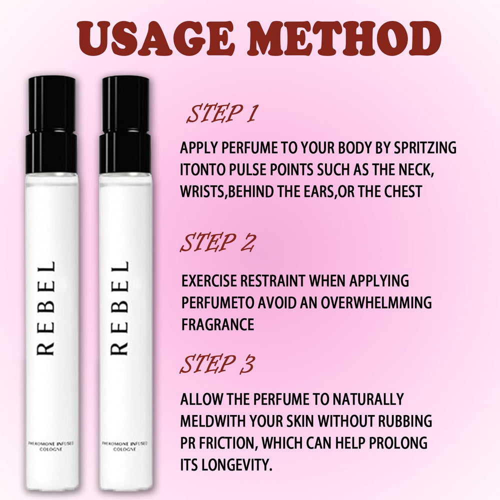 Close-up of EHAUTO Rebel Pheromone bottle highlighting simple application.