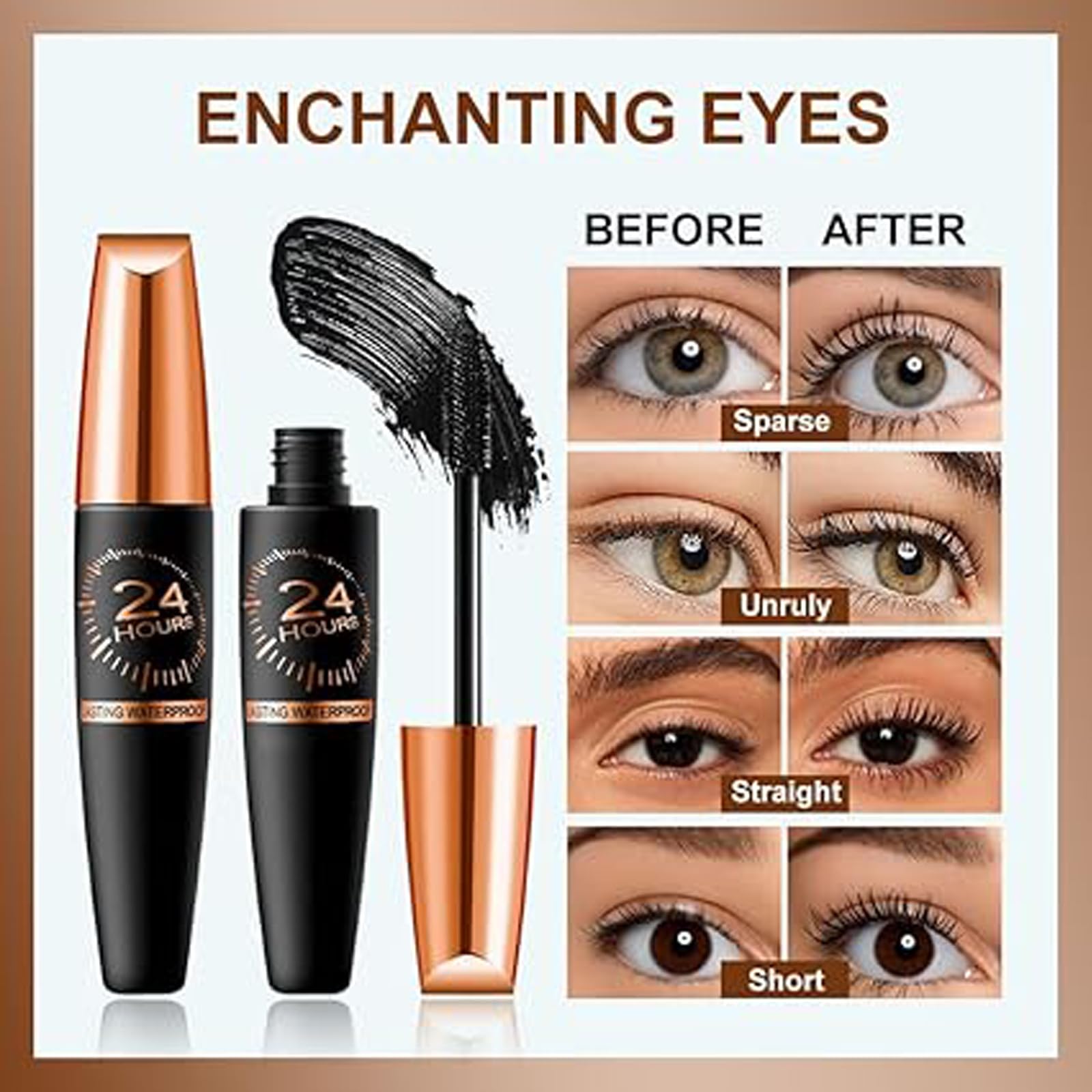 EHAUTO Waterproof mascara removal close-up demonstrating clean rinse capability.