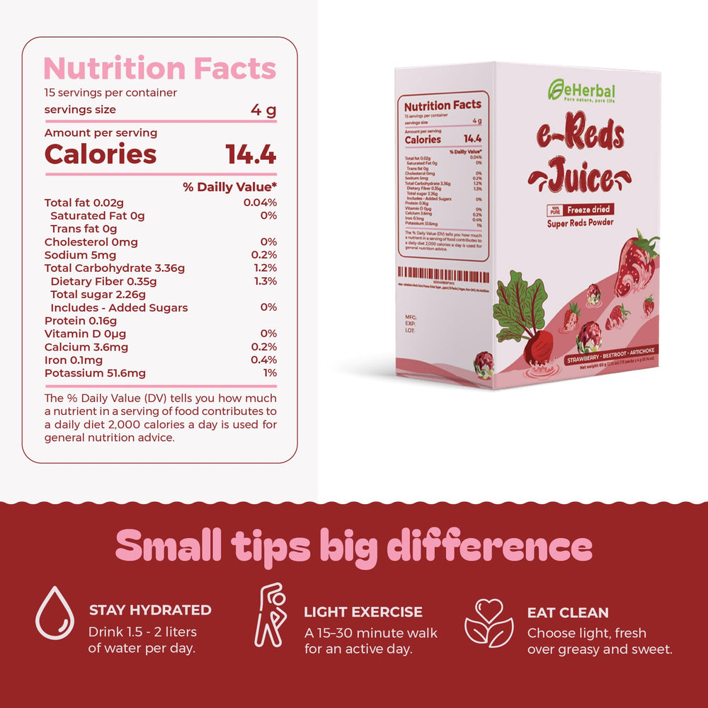 e-Reds flavor bundle: strawberry, beetroot, artichoke