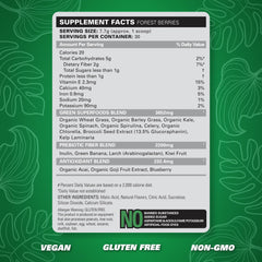 EHP Labs OxyGreens Forest Berries ingredients panel highlights nutrient-rich greens