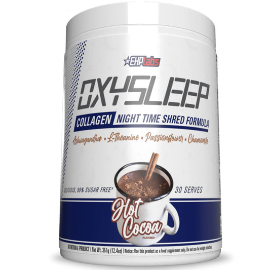 OxySleep Collagen Peptides Powder in hot cocoa served in a mug