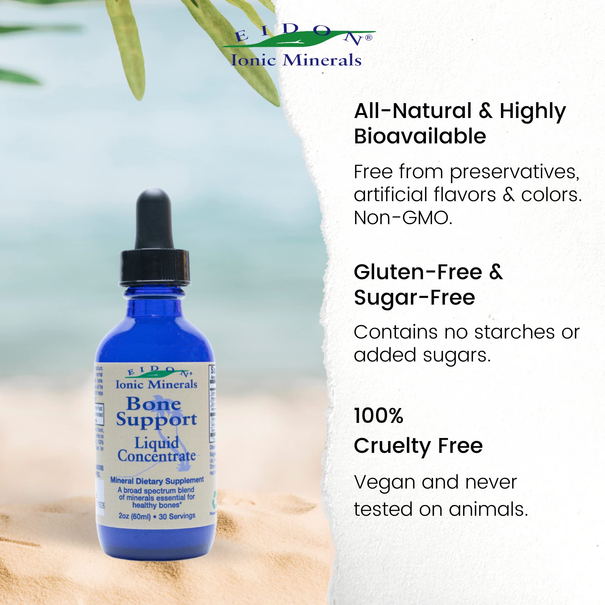 Zinc and manganese minerals in Eidon Wellness liquid