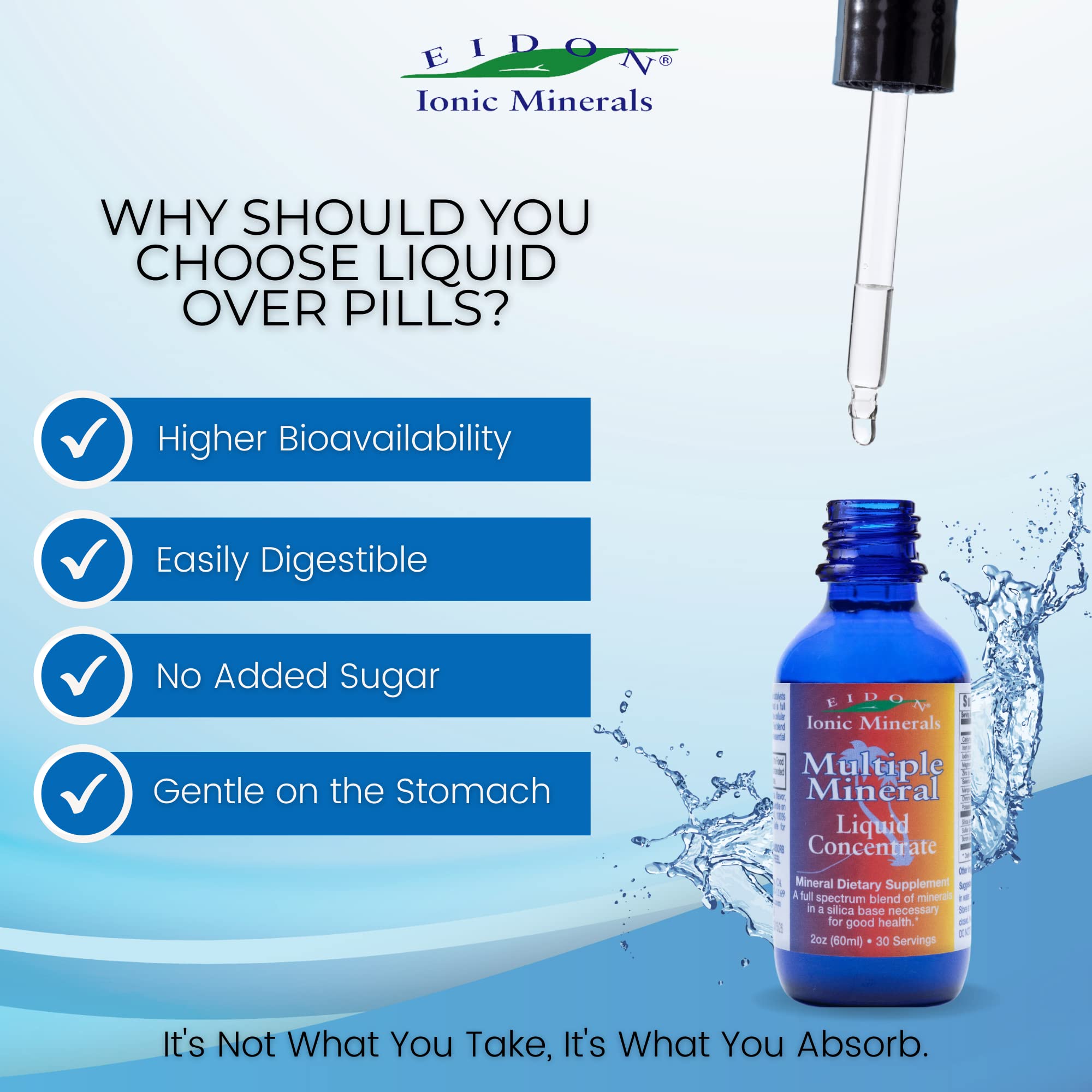 Water with Eidon minerals being added