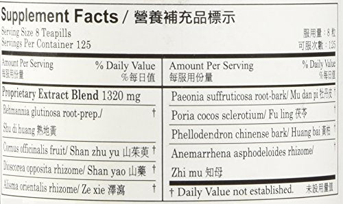 Front packaging of Eight Flavor Rehmannia Teapills Plum Flower