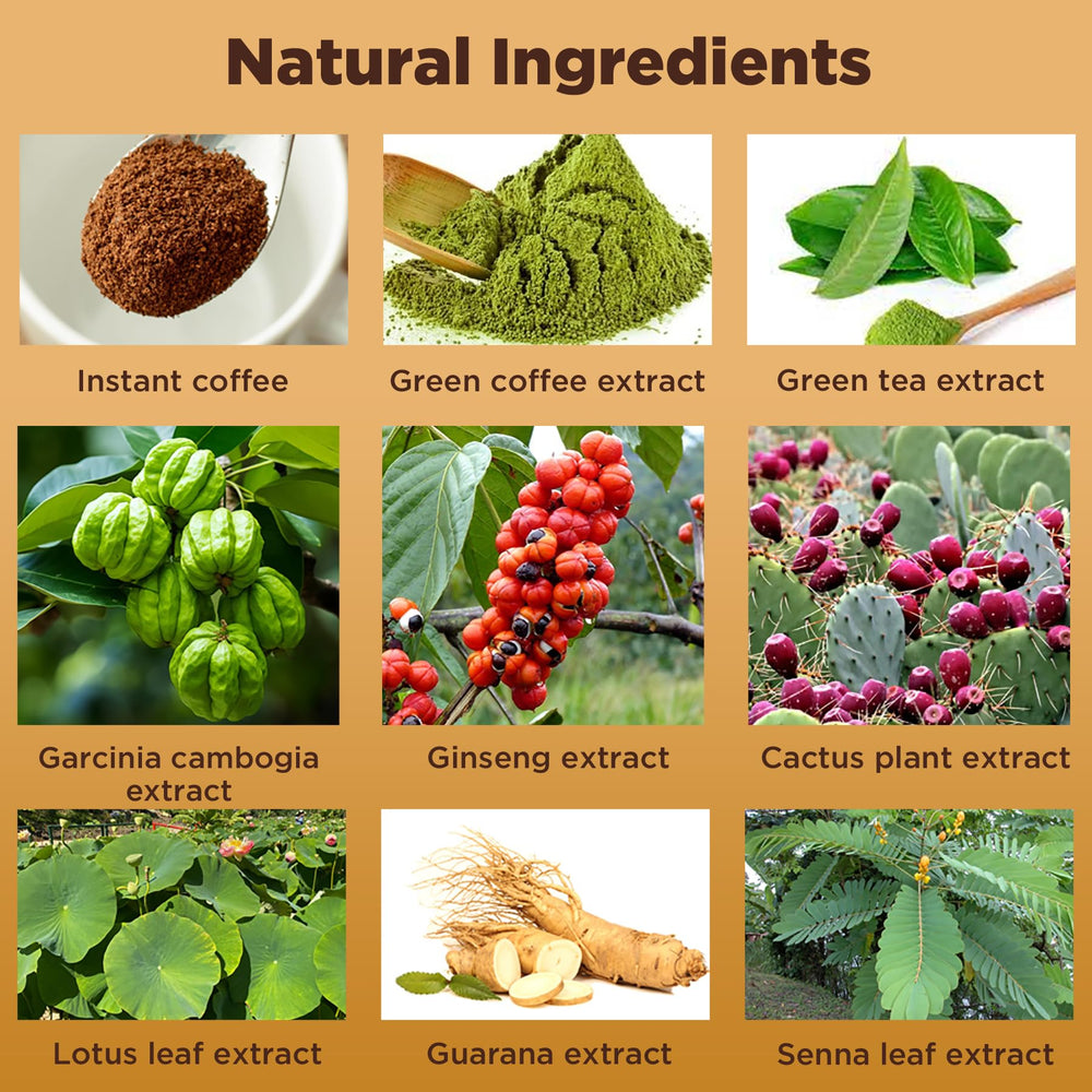 Packaging showing 8 natural blends extracts