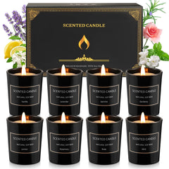 Eight-pack candles gift set front packaging