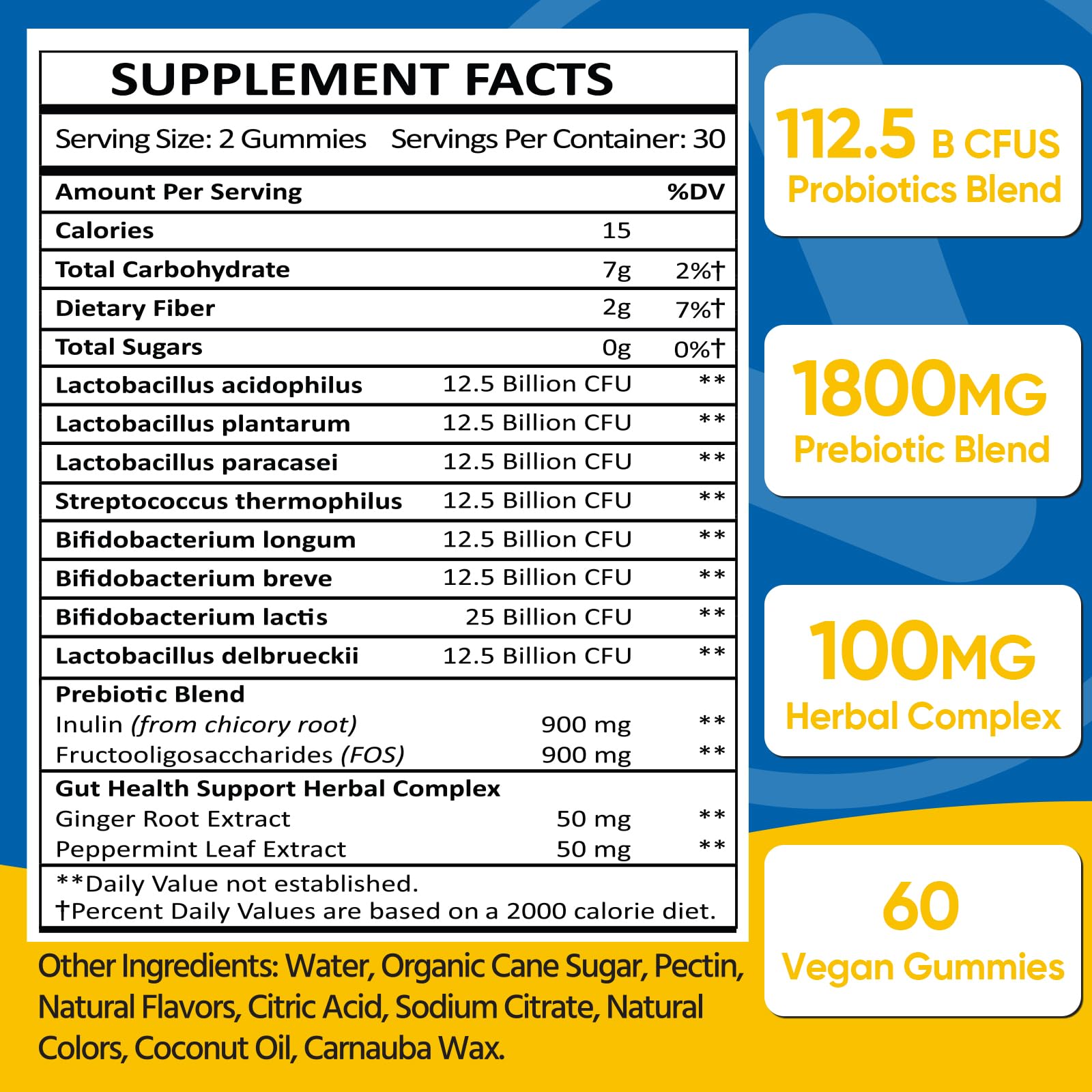 Illustration of eight probiotic strains gummies