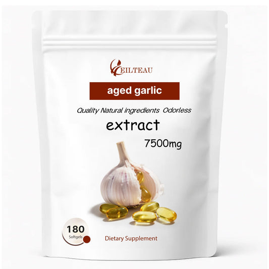 EILTEAU Aged Garlic Extract bottle with 180 odorless softgels