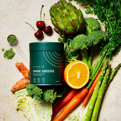 Container of eimele Shine Greens 5.29 oz (42 servings)