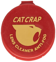 Cat Crap Anti-Fog Lens Cleaner Balm being applied to a lens