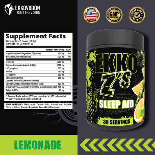 Scoop of Ekkovision Ekko Z’S Sleep Aid Lemonade powder