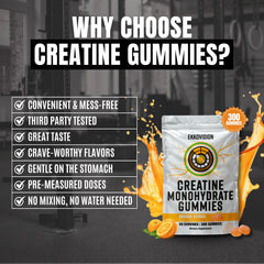 Ekkovision creatine gummies preworkout snack concept in a gym bag