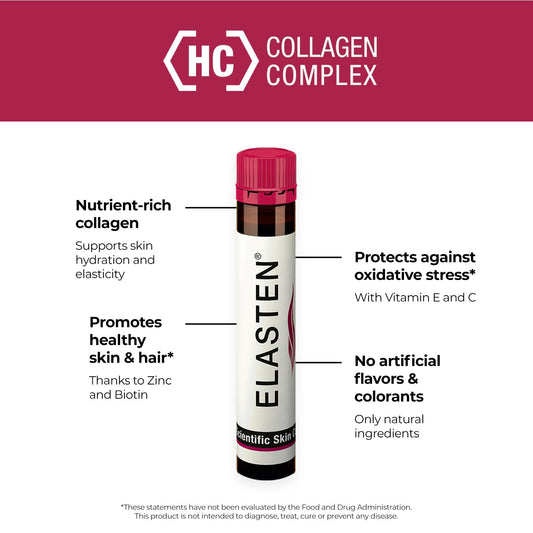Front view of ELASTEN 28 ampoules packaging