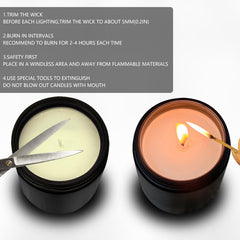 Reusable black glass jar after candle use