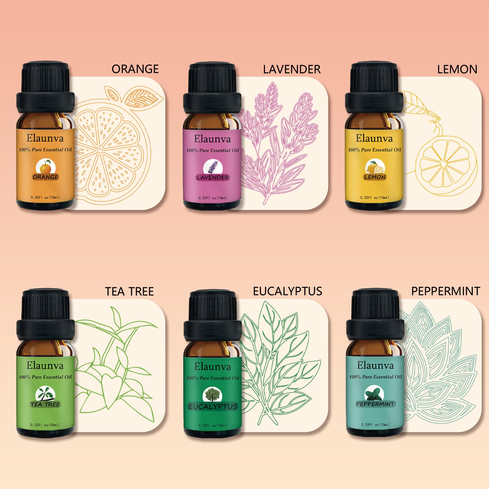 Lavender essential oil 10ml bottle in Elaunva set