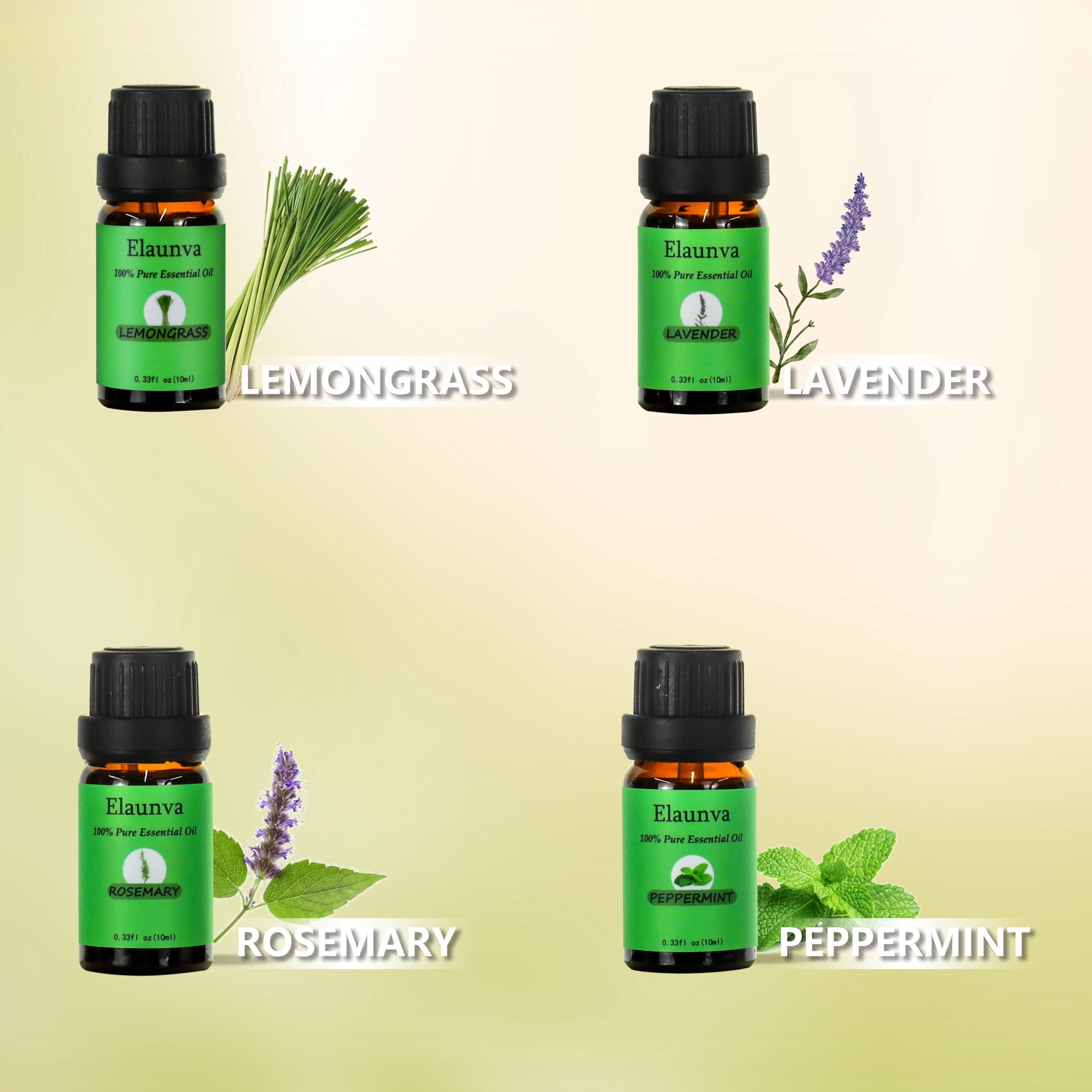 Lemongrass essential oil bottle from Elaunva