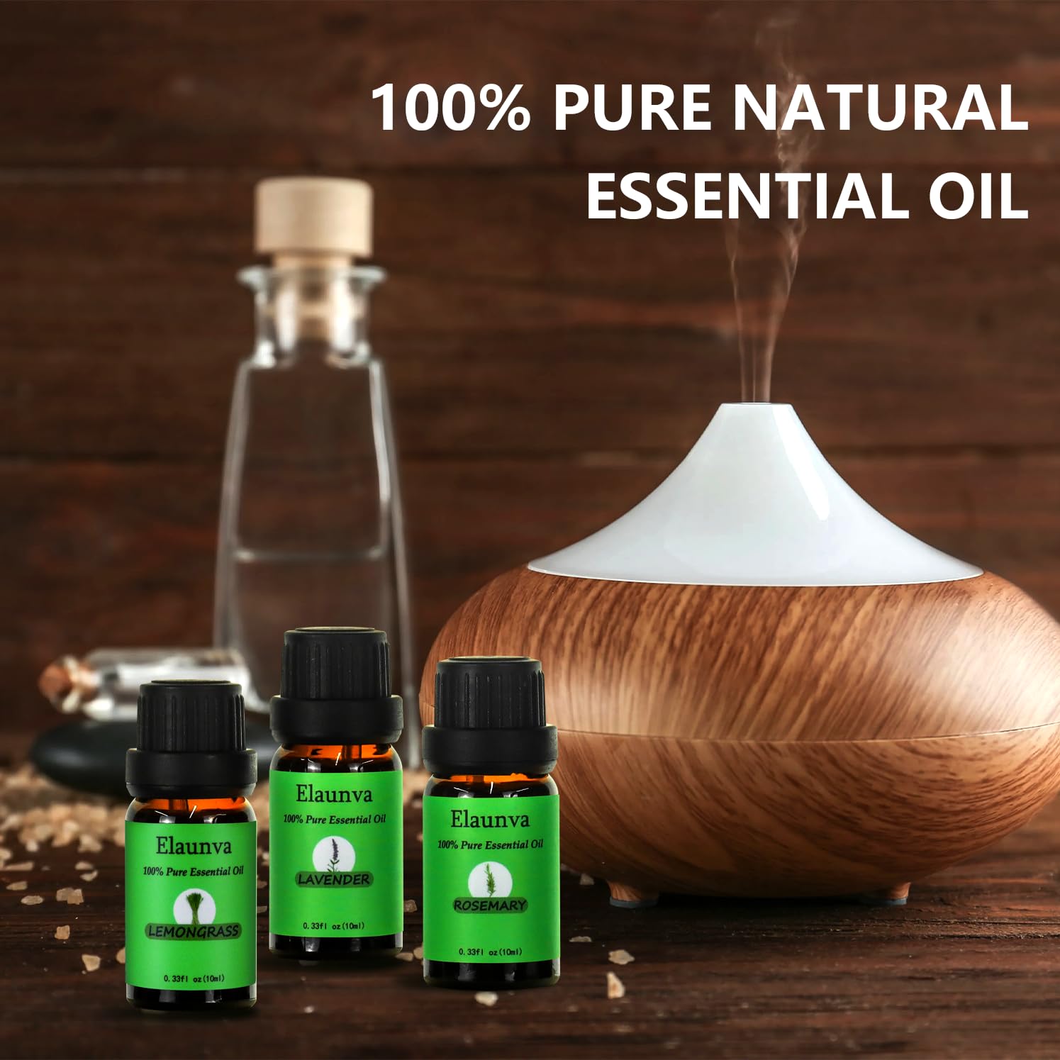 Peppermint essential oil bottle from Elaunva