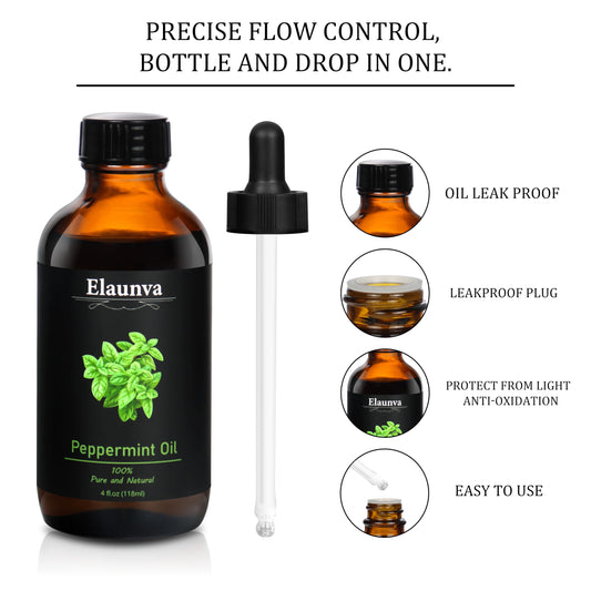 Elaunva Peppermint Essential Oil packaging in a gift box