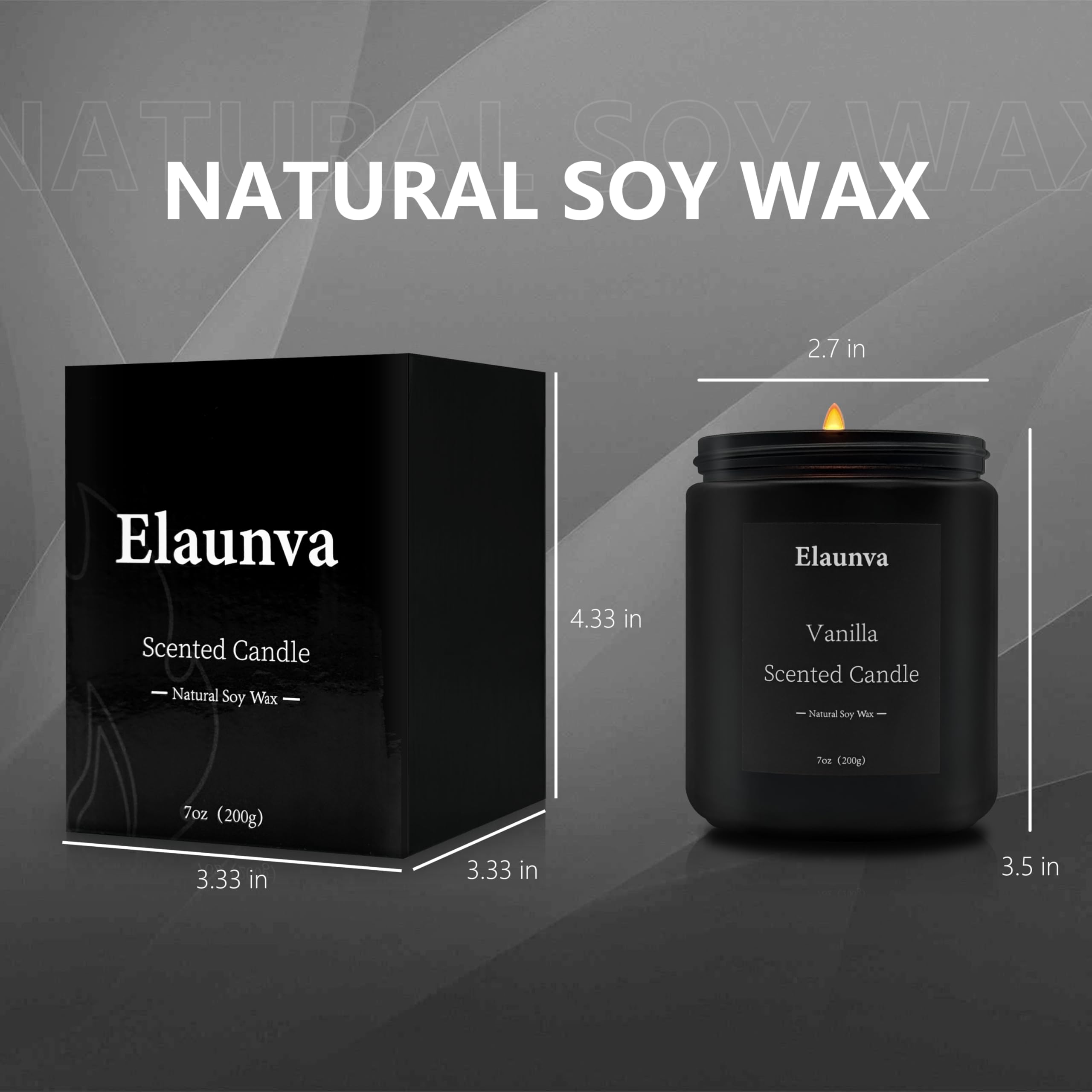 Packaging for Elaunva Vanilla Scented Candle