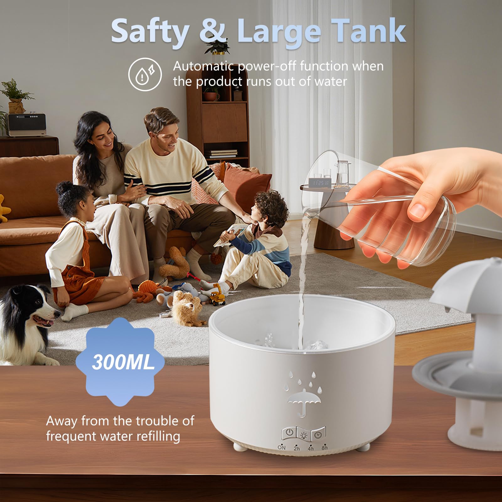Elcxsla diffuser 300ml tank reduces refills during evenings