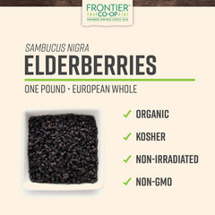 Dried elderberries suitable for tea, juice, and syrup making
