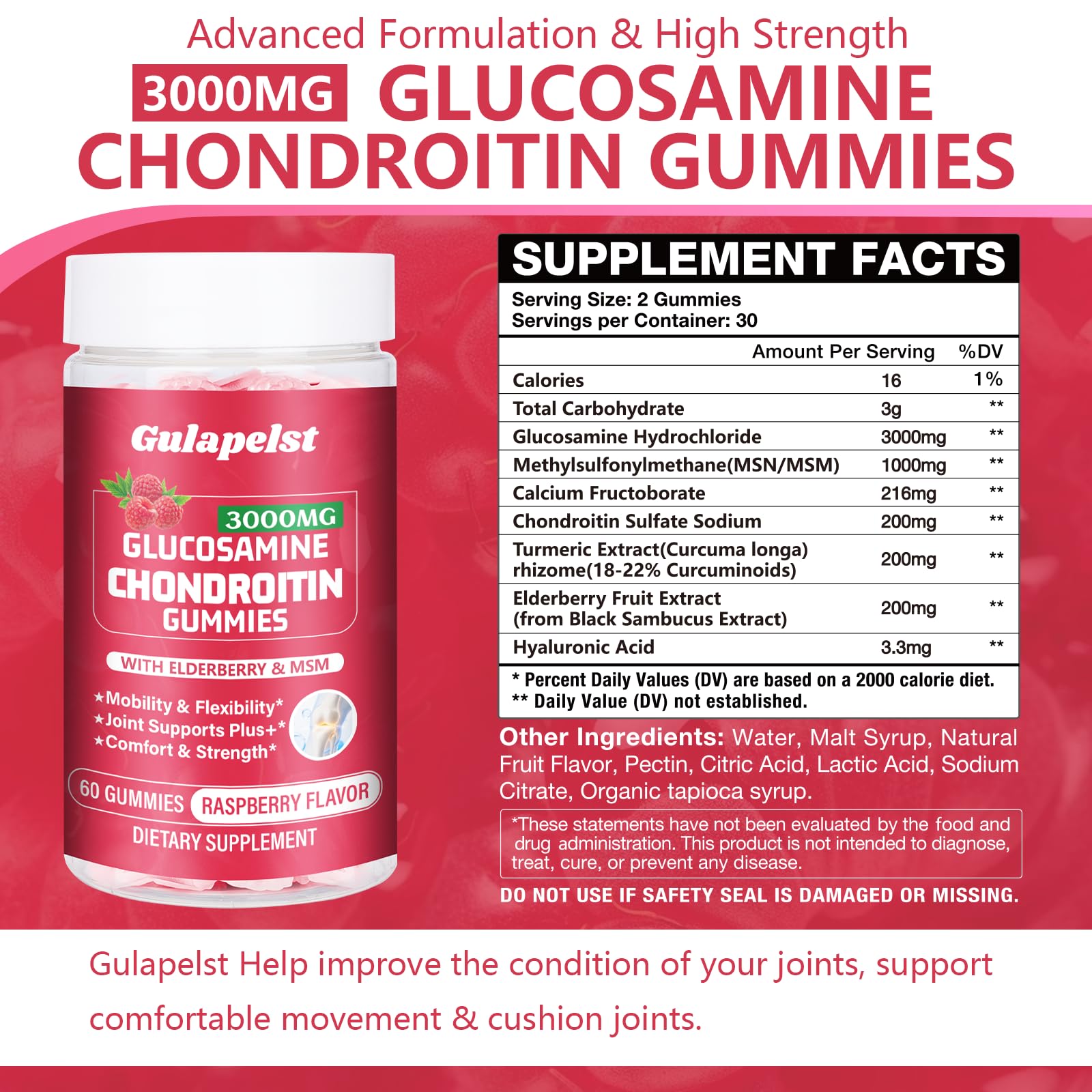 Gummies highlighting antioxidant joint support with elderberry