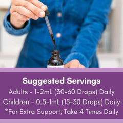 Travel-friendly 2 oz bottle of Elderlane Elderberry Drops