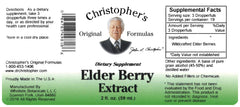 Usage directions for Dr. Christopher Elderberry Extract 2 oz