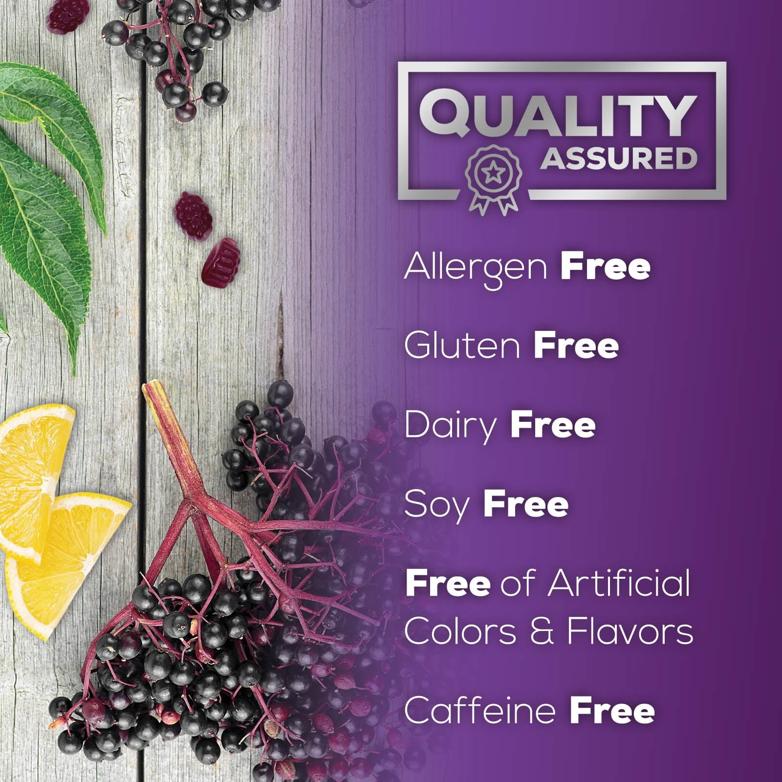 Premium elderberry gummies package with 120-count label