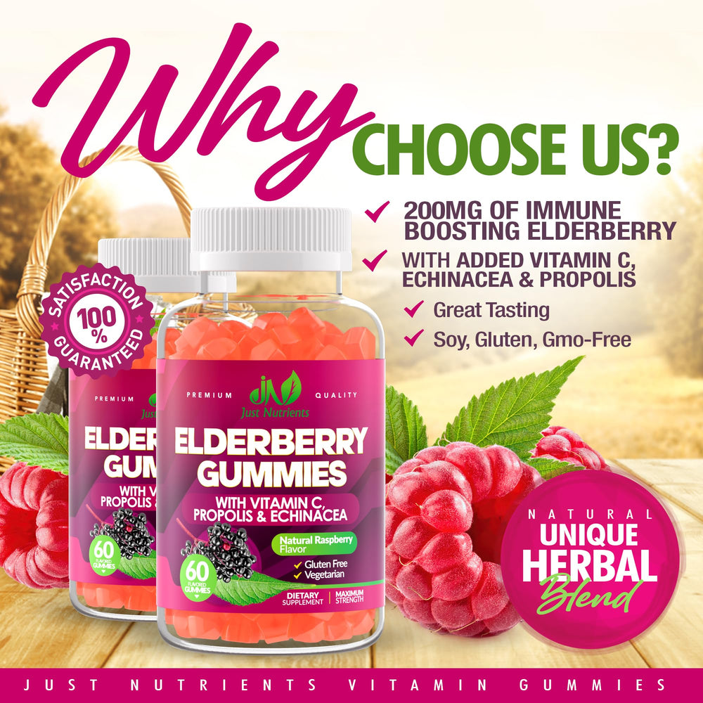 Close-up of raspberry-flavored elderberry gummy