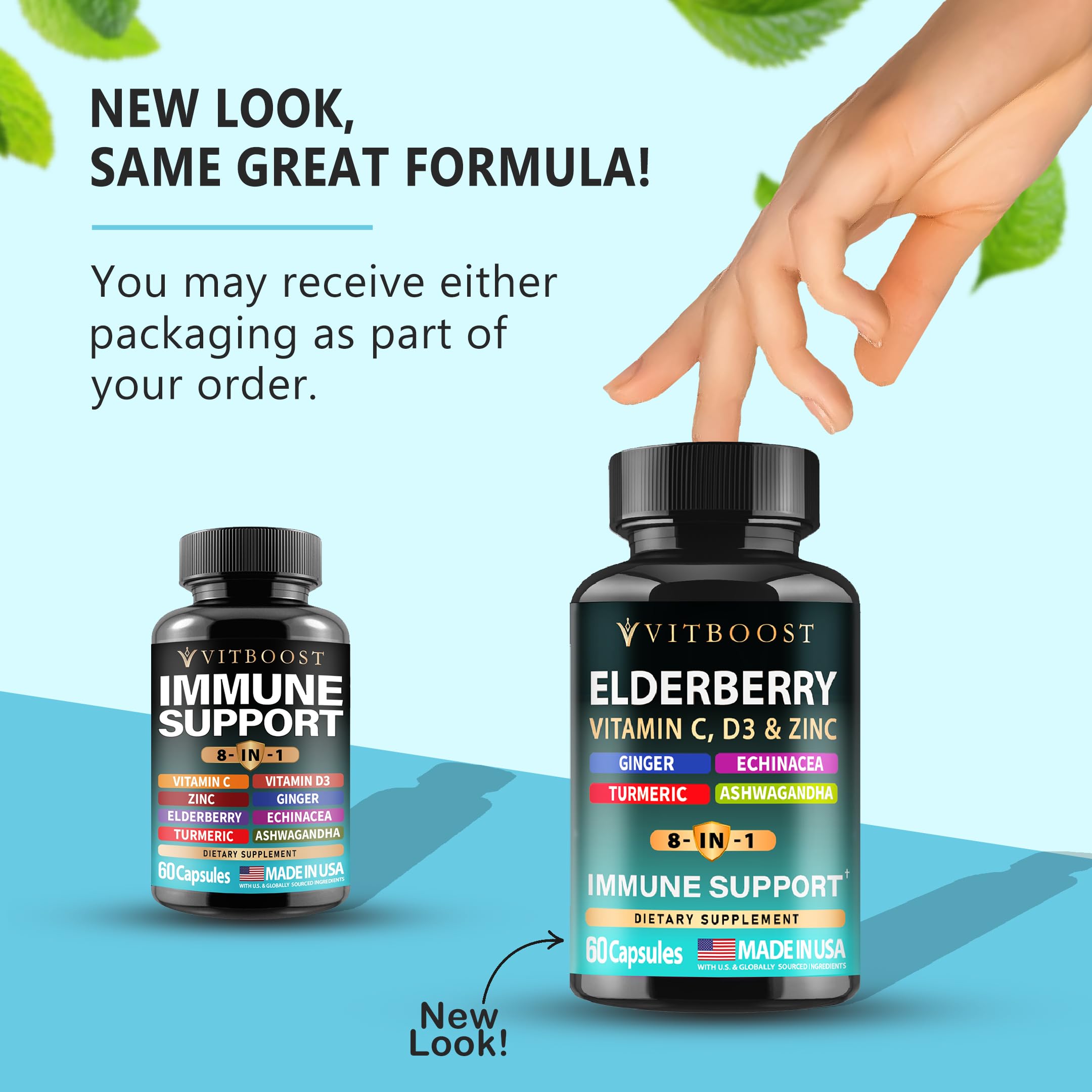 Illustration of the 8 key immune-boosting ingredients