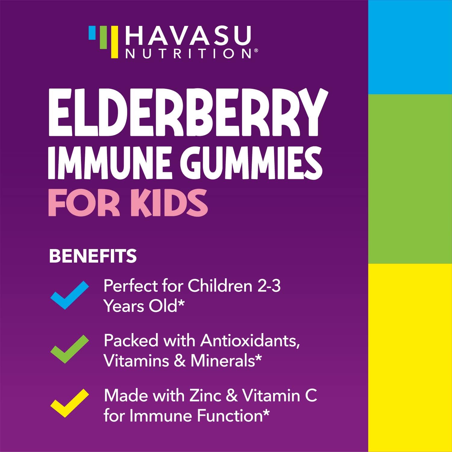 60-count vegan elderberry gummies bottle label