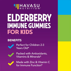 60-count vegan elderberry gummies bottle label