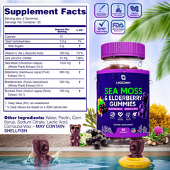 Elderberry-infused sea moss gummies close-up