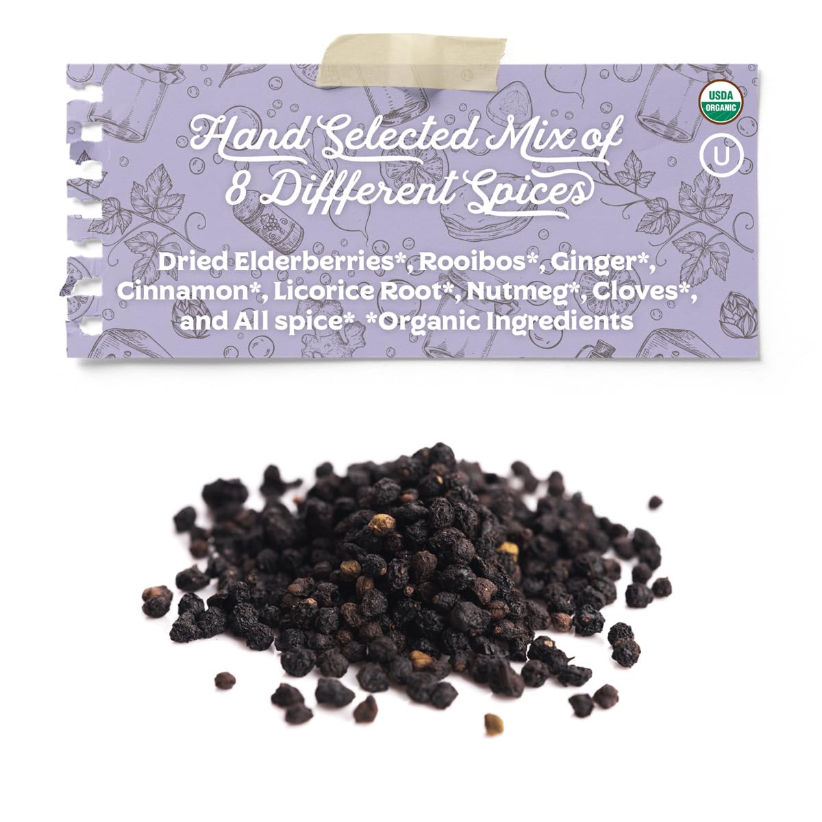 Elderberry spice blend package for kit
