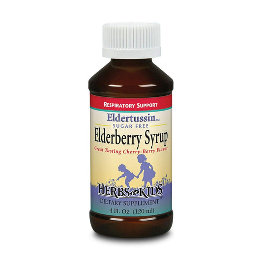 Herbs for Kids Eldertussin Elderberry Syrup Cherry Berry bottle 4oz (plastic)