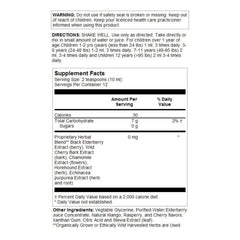 Front label of Eldertussin Elderberry Syrup Cherry Berry 4oz bottle