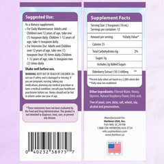 Close-up of Elderberry Syrup label