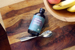 USA-made elderberry elixir packaging and sustainable production