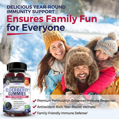 Elderberry gummies formulated with zinc and vitamin C for immune support