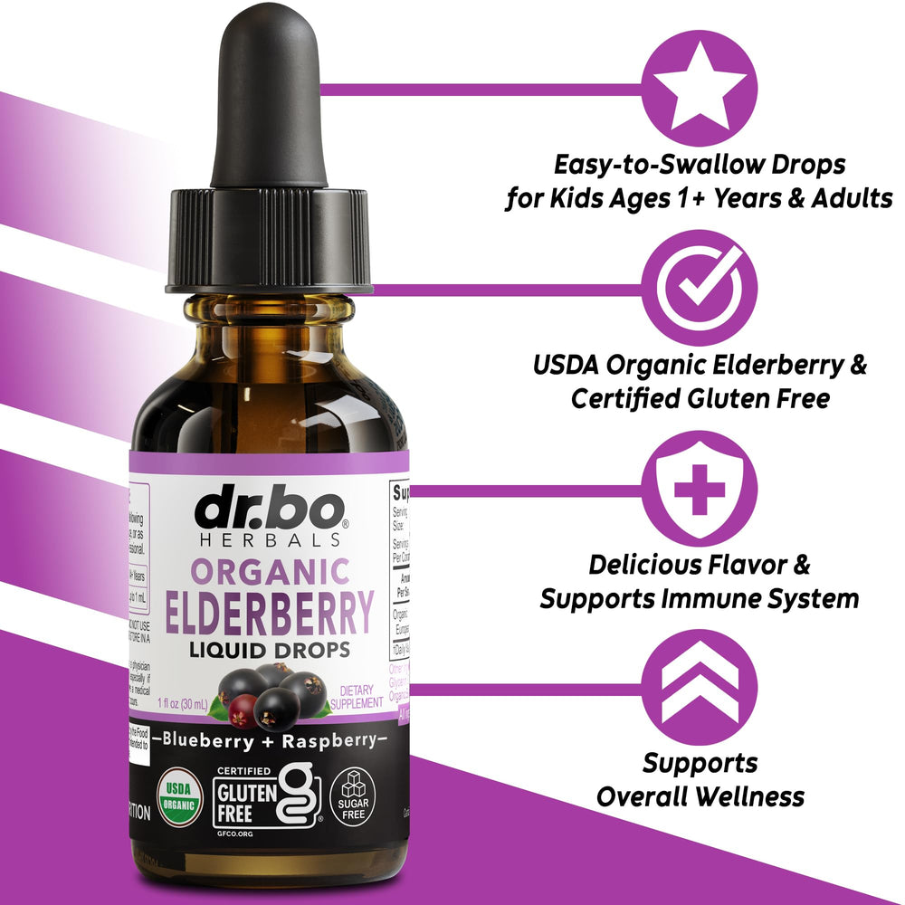 Close-up of elderberry syrup liquid drops being dispensed
