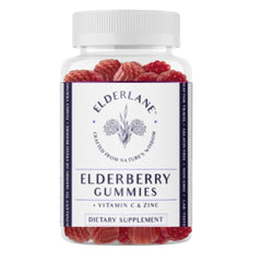 Elderlane Elderberry Gummies bottle front view – 60 count, 100mg