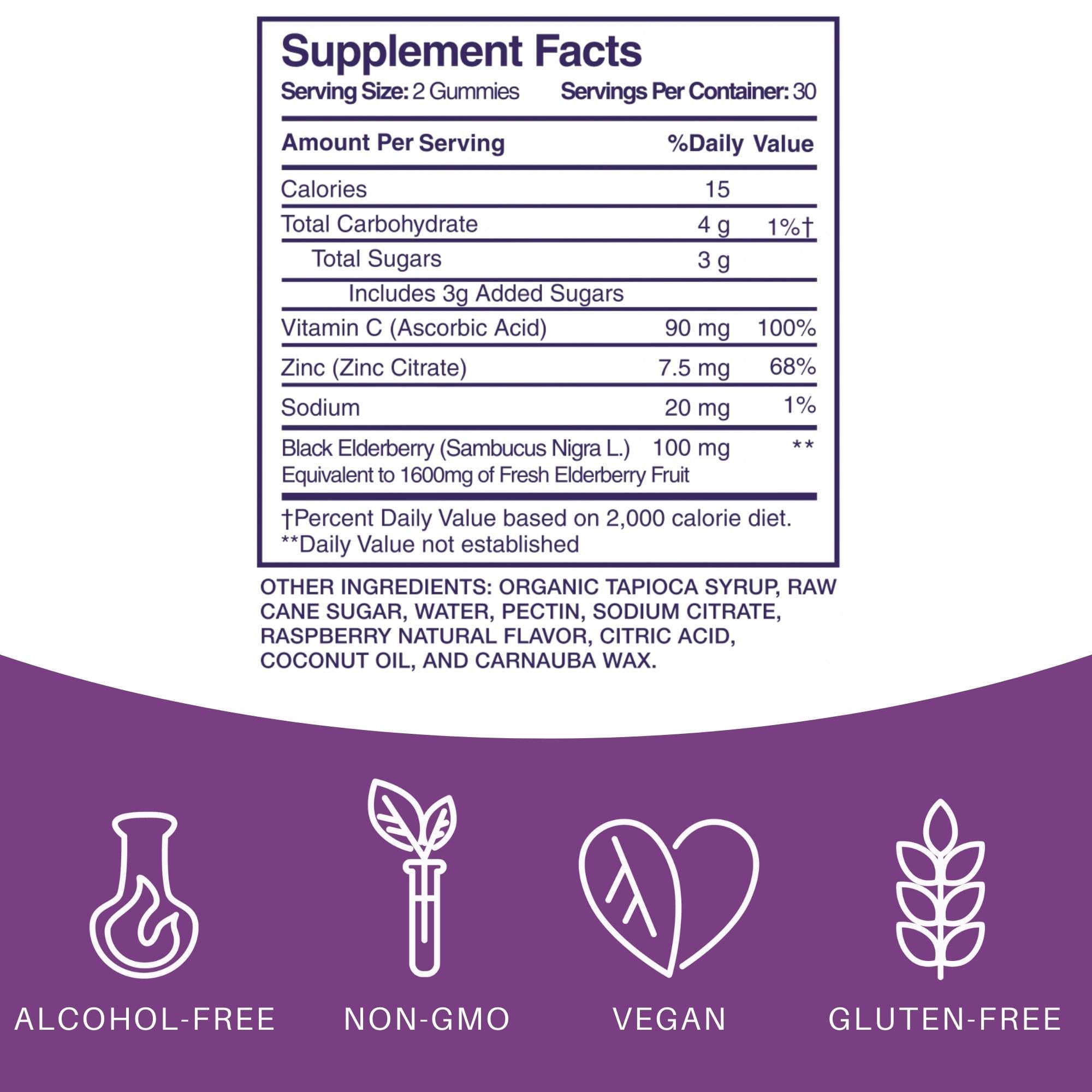 Kid-friendly elderberry gummies with berry flavor