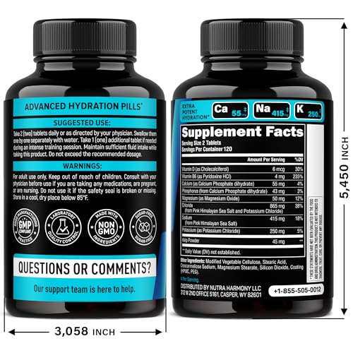 Electrolyte tablets bottle labeled Made in USA