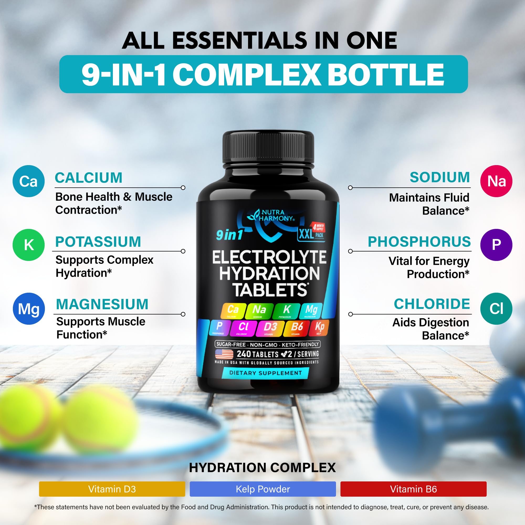 Vegan and keto-friendly electrolyte tablets packaging