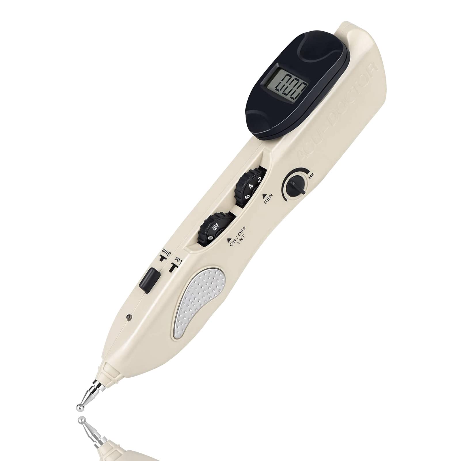 Electronic Acupuncture Pen device with three massage heads attached