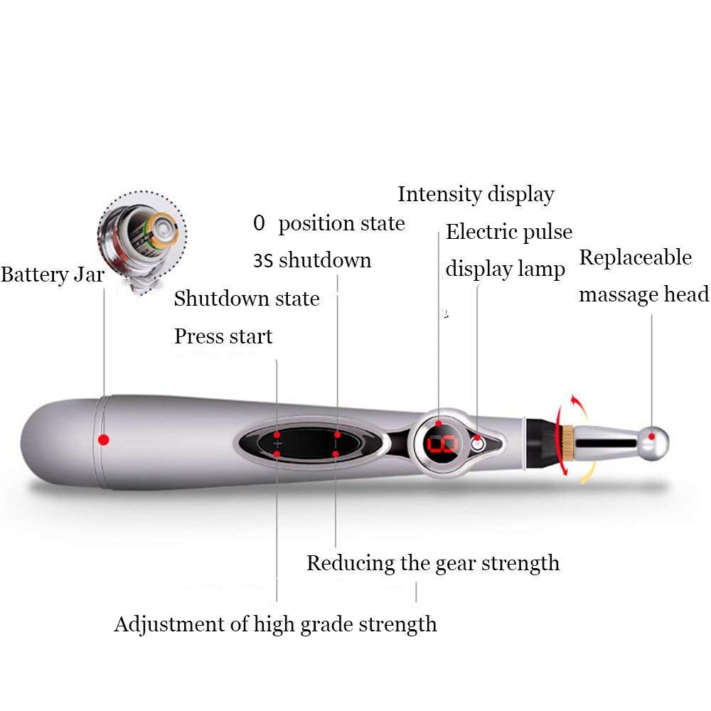 Node massage head on the Meridian Energy Pen for targeted relief